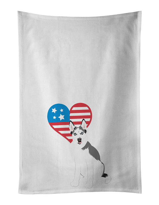 Buy this Siberian Husky Puppy Patriotic Kitchen Towel Set of 2