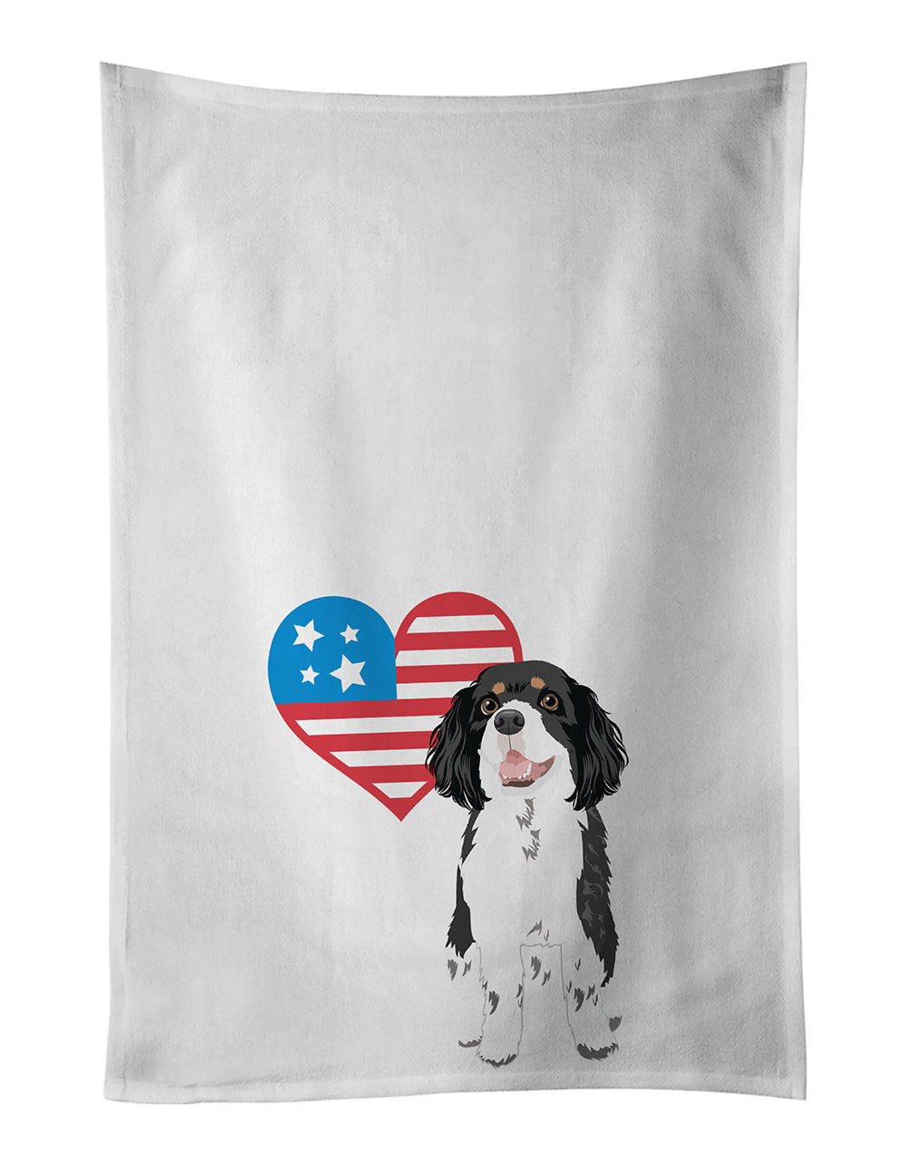 Buy this Cavalier King Charles Spaniel Tricolor #2 Patriotic Kitchen Towel Set of 2