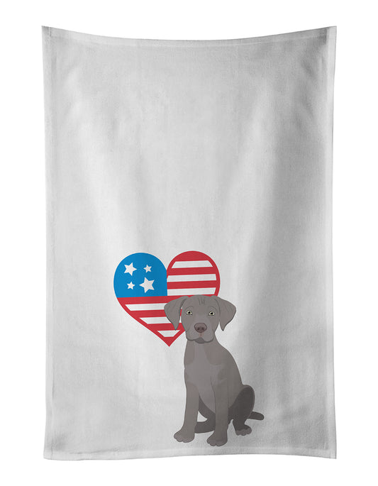 Buy this Labrador Retriever Gray Puppy Patriotic Kitchen Towel Set of 2