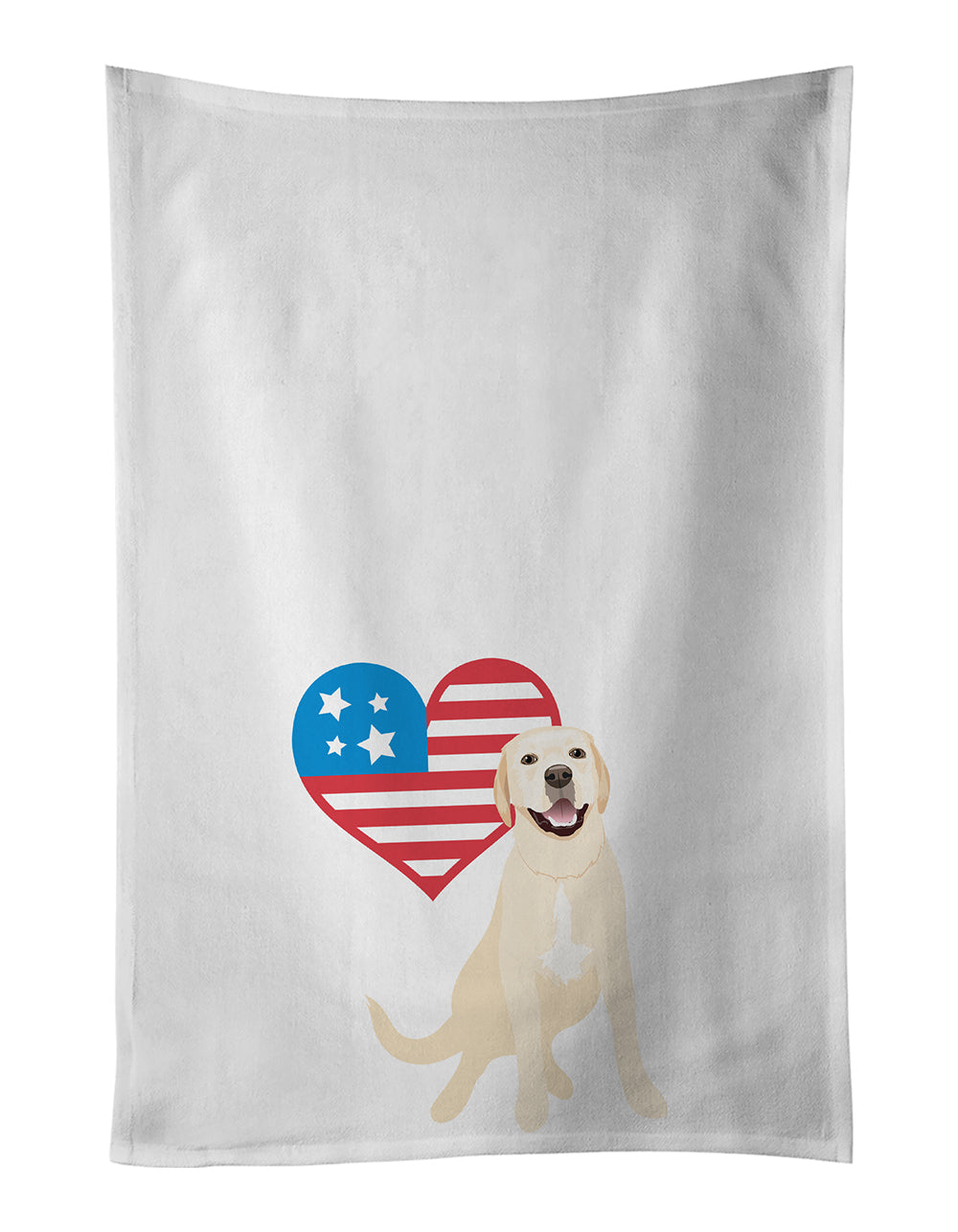 Buy this Labrador Retriever Yellow #2 Patriotic Kitchen Towel Set of 2