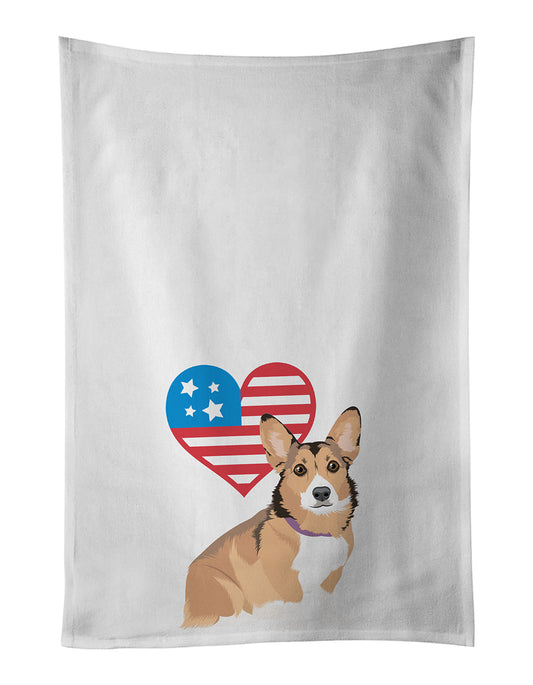 Buy this Pembroke Welsh Corgi Sable and White Patriotic Kitchen Towel Set of 2