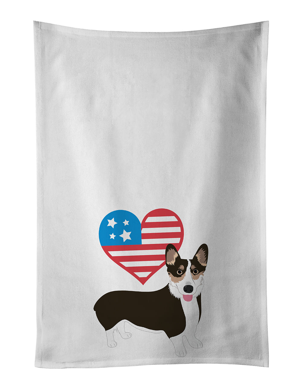 Buy this Pembroke Welsh Corgi Tricolor Black-Headed #2 Patriotic Kitchen Towel Set of 2