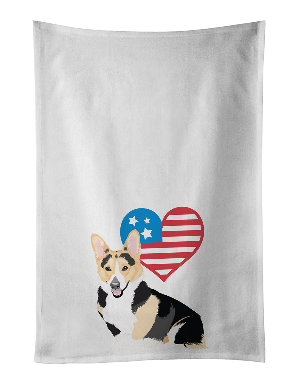 Buy this Pembroke Welsh Corgi Tricolor Red-Headed Patriotic Kitchen Towel Set of 2