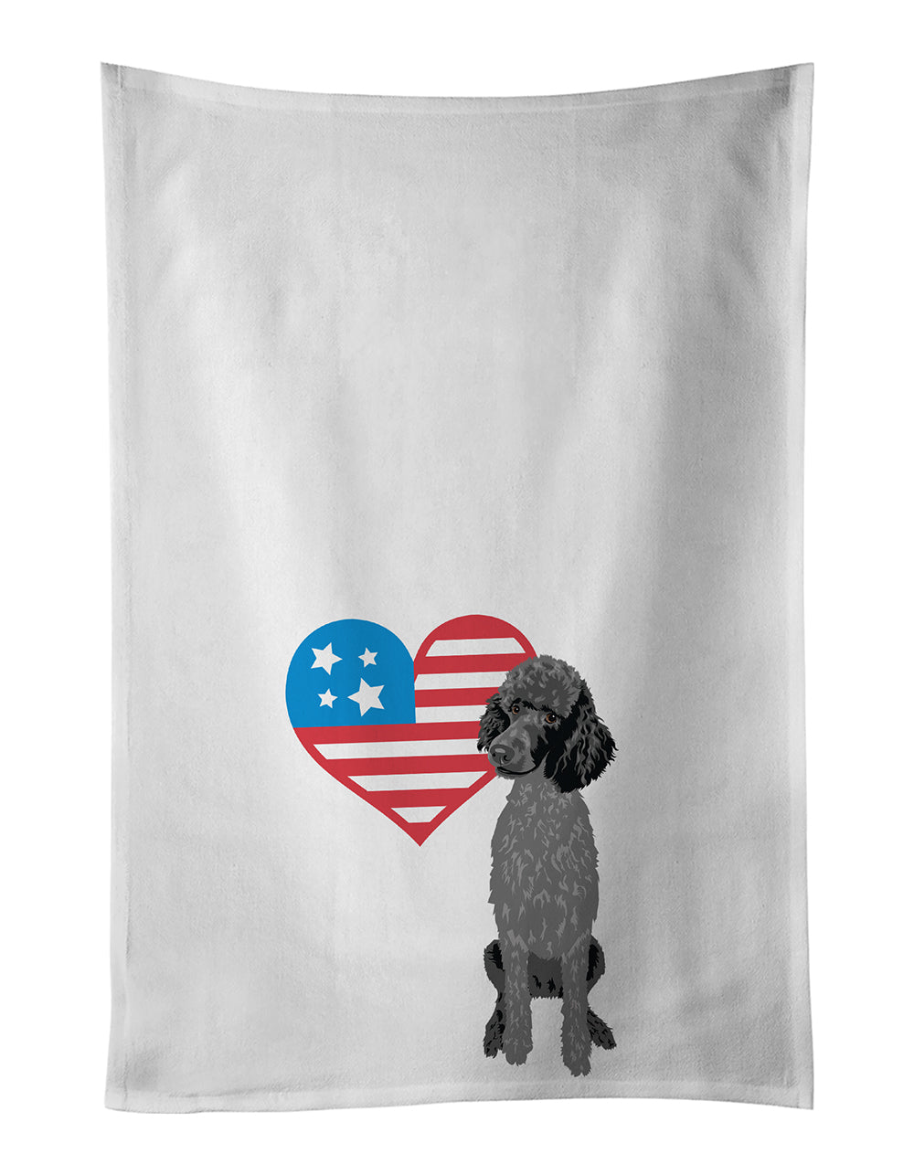 Buy this Poodle Standard Black Patriotic Kitchen Towel Set of 2