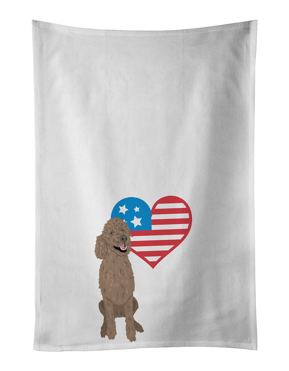 Buy this Poodle Standard Brown Patriotic Kitchen Towel Set of 2