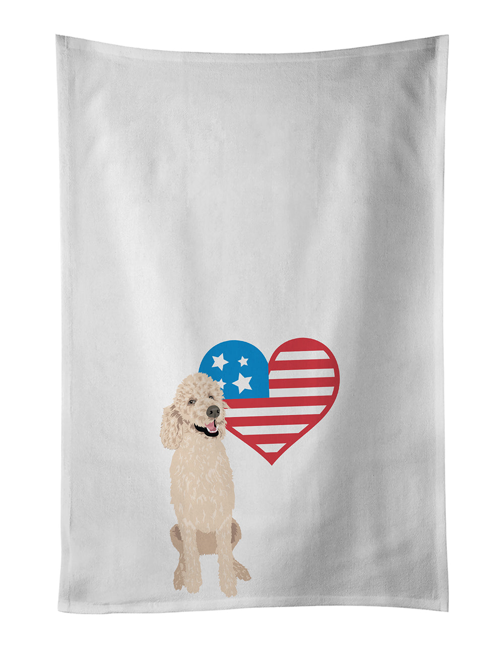 Buy this Poodle Standard Cafe Au Lait Patriotic Kitchen Towel Set of 2