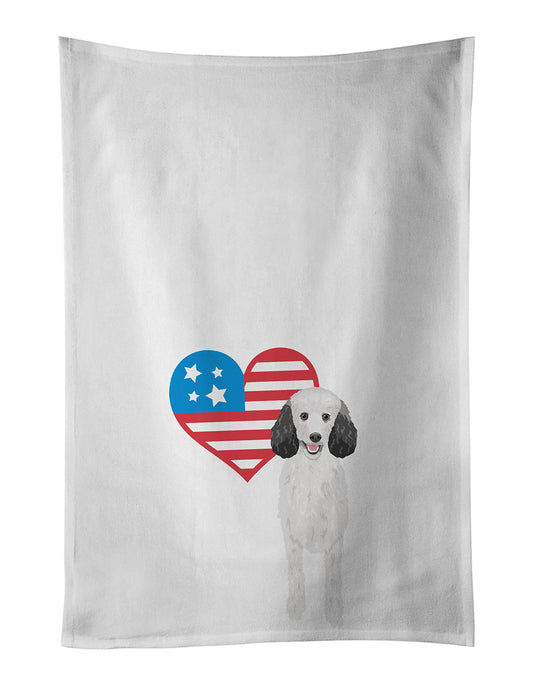 Buy this Poodle Standard Silver Patriotic Kitchen Towel Set of 2