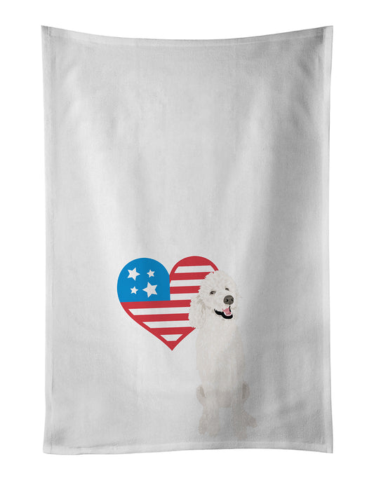 Buy this Poodle Standard White Patriotic Kitchen Towel Set of 2