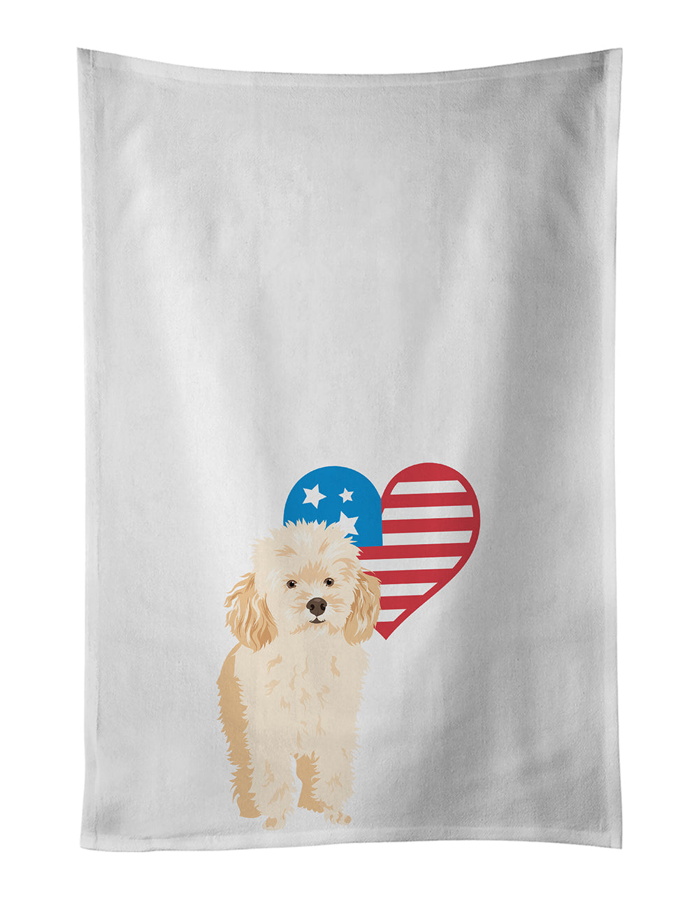 Buy this Poodle Toy Apricot #2 Patriotic Kitchen Towel Set of 2