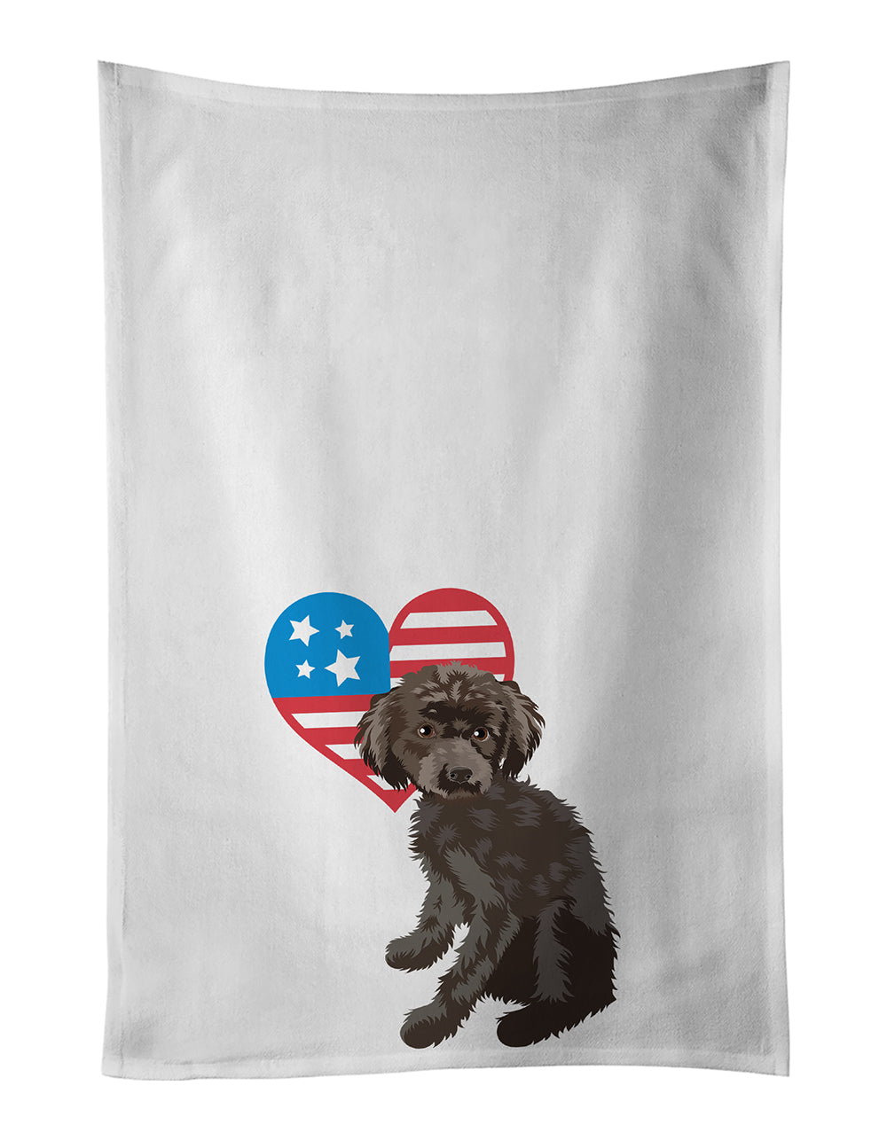 Buy this Poodle Toy Brown Patriotic Kitchen Towel Set of 2