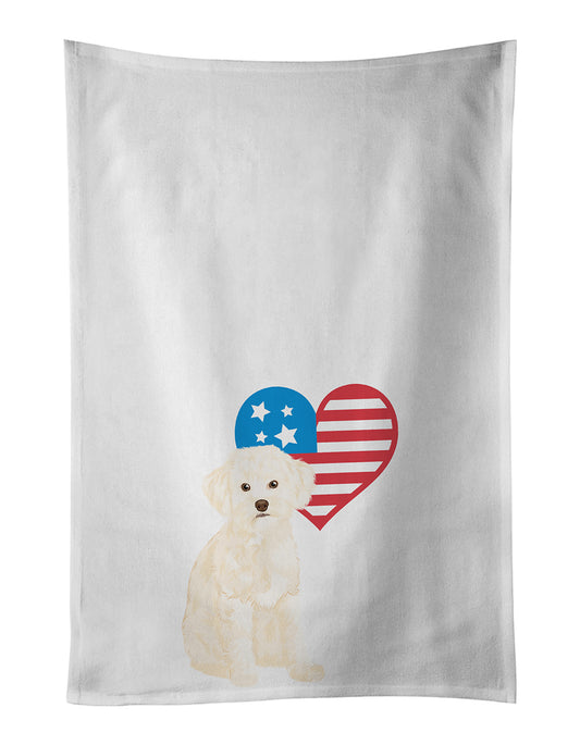 Buy this Poodle Toy Cream Patriotic Kitchen Towel Set of 2