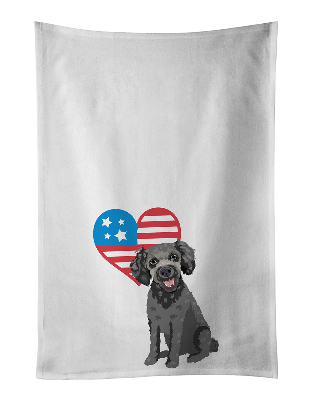 Buy this Poodle Toy Grey Patriotic Kitchen Towel Set of 2