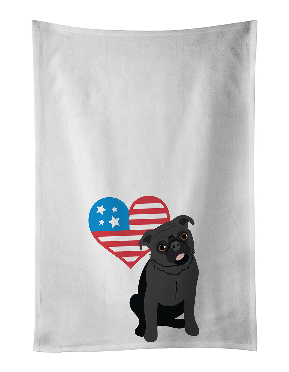 Buy this Pug Black #1 Patriotic Kitchen Towel Set of 2