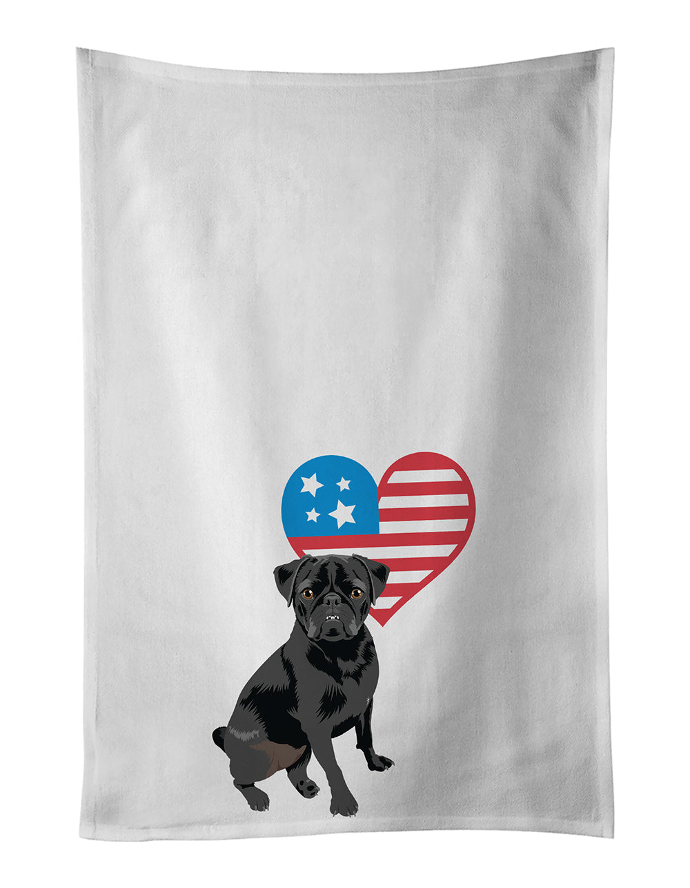 Buy this Pug Black #2 Patriotic Kitchen Towel Set of 2