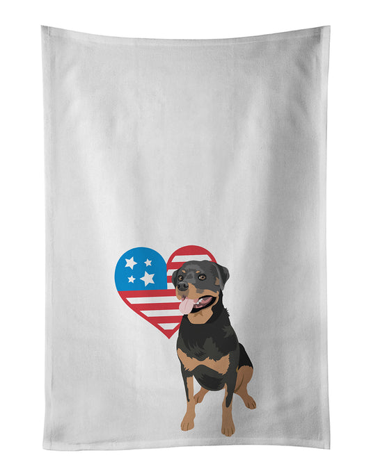 Buy this Rottweiler Black and Tan #1 Patriotic Kitchen Towel Set of 2