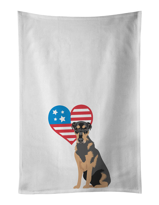 Buy this Rottweiler Black and Tan #2 Patriotic Kitchen Towel Set of 2