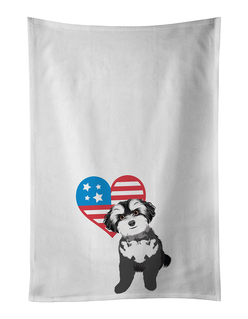 Buy this Shih-Tzu Black and White #2 Patriotic Kitchen Towel Set of 2
