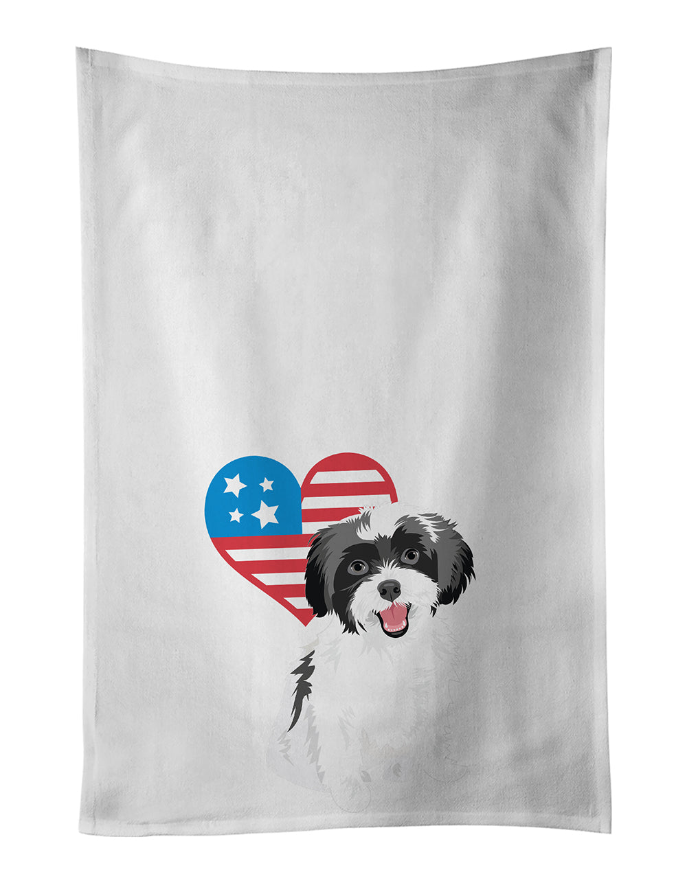 Buy this Shih-Tzu Black and White #3 Patriotic Kitchen Towel Set of 2