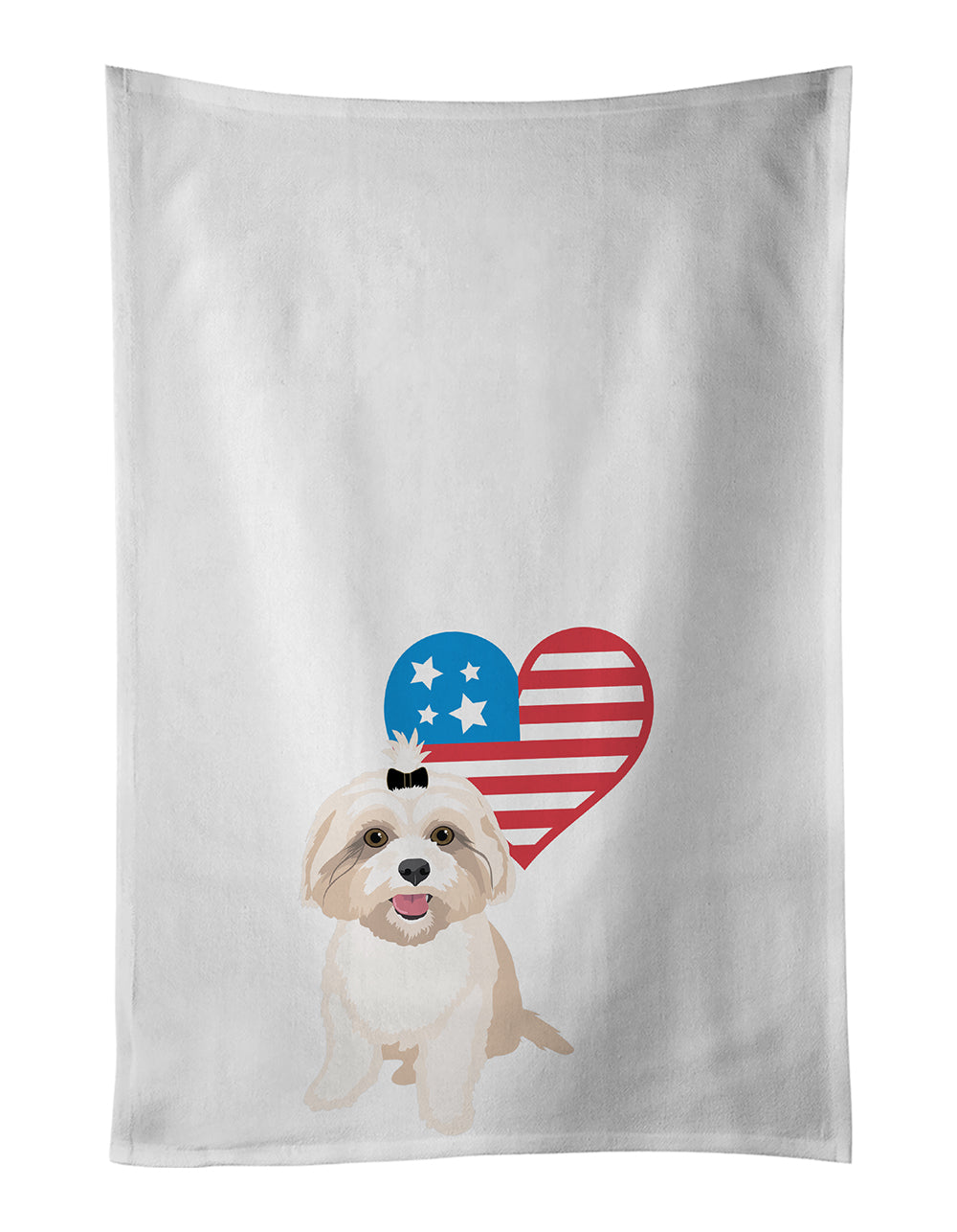 Buy this Shih-Tzu Gold #2 Patriotic Kitchen Towel Set of 2
