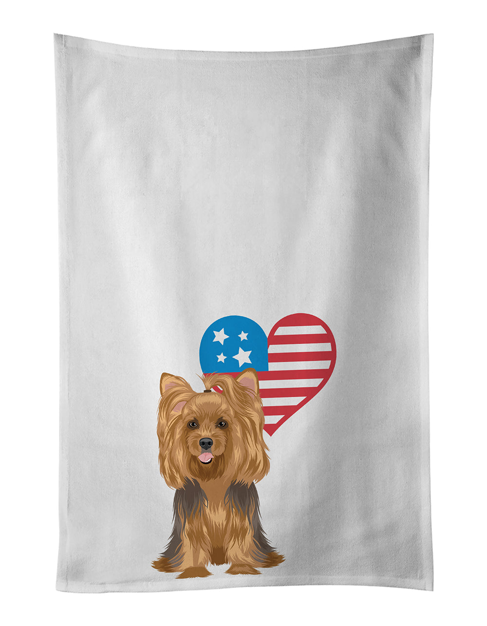 Buy this Yorkie Black and Gold #1 Patriotic Kitchen Towel Set of 2