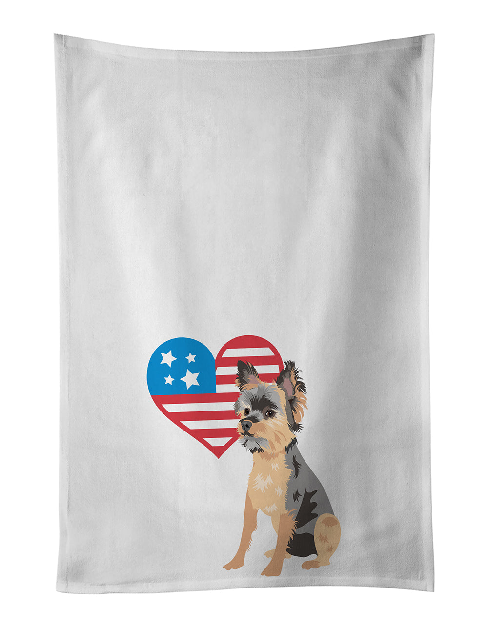 Buy this Yorkie Black and Gold #2 Patriotic Kitchen Towel Set of 2