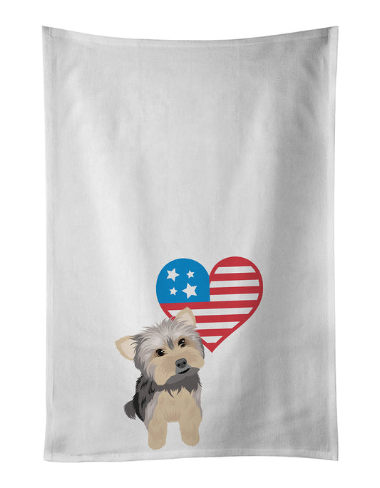 Buy this Yorkie Blue and Tan #2 Patriotic Kitchen Towel Set of 2