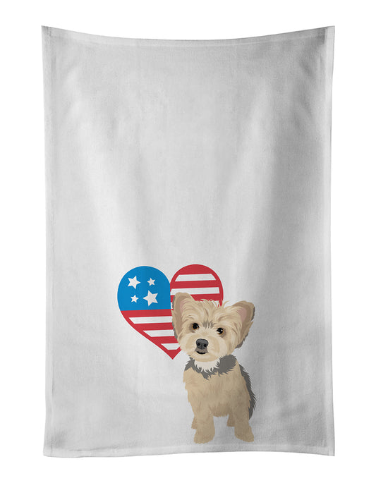 Buy this Yorkie Blue and Tan Puppy Patriotic Kitchen Towel Set of 2