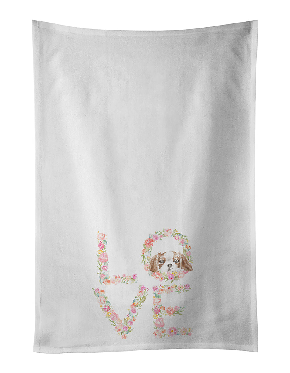 Buy this Cavalier Spaniel Blenheim Puppy LOVE Kitchen Towel Set of 2