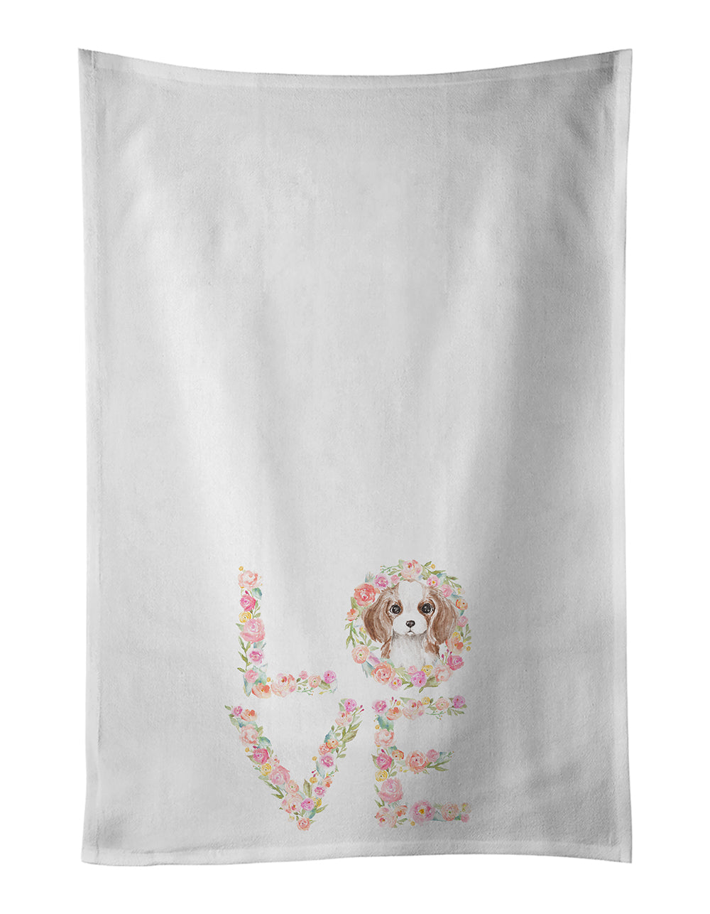 Buy this Cavalier Spaniel Blenheim #4 LOVE Kitchen Towel Set of 2