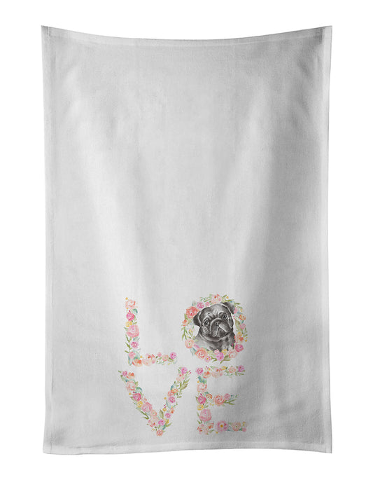 Buy this Pug #4 LOVE Kitchen Towel Set of 2