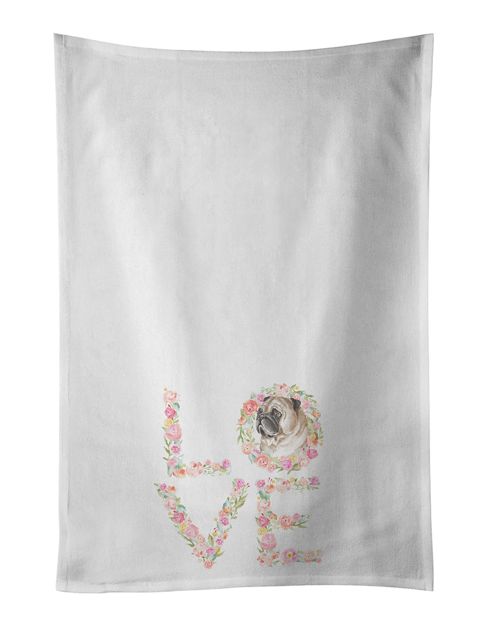 Buy this Pug #7 LOVE Kitchen Towel Set of 2