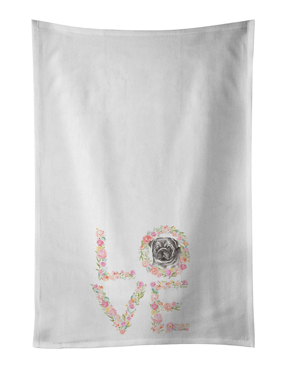 Buy this Pug #8 LOVE Kitchen Towel Set of 2