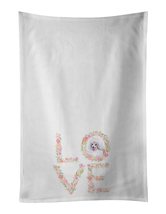 Buy this White Poodle Love Kitchen Towel Set of 2