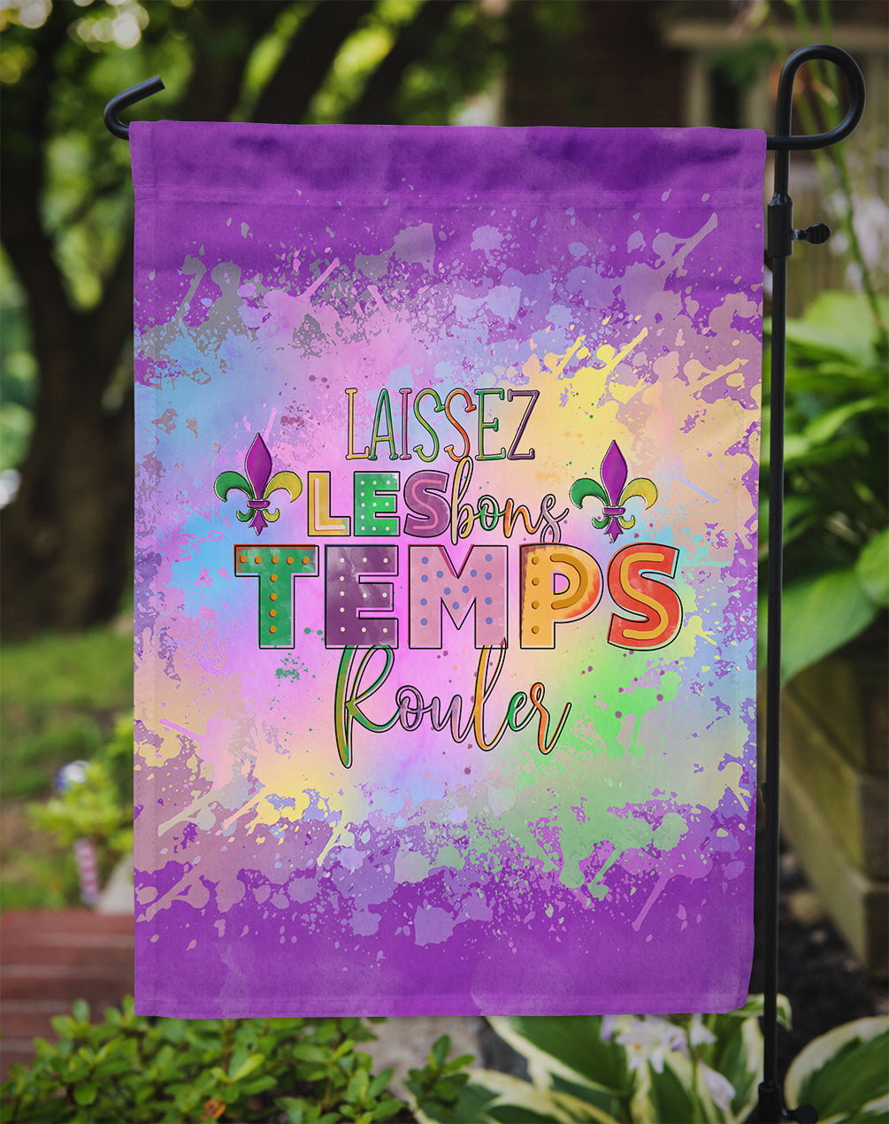 Laissex Les bons Temps Rouler Mardi Gras Garden Flag