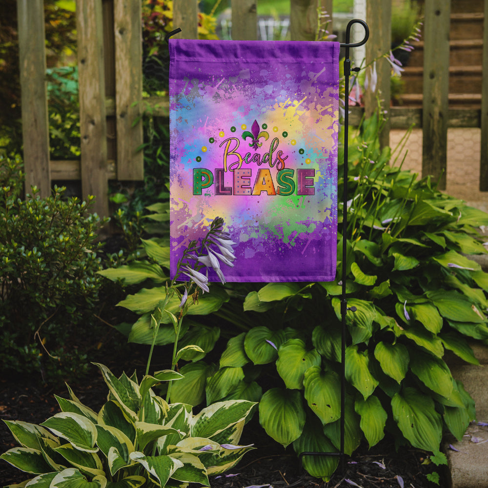 Beads Please Mardi Gras Garden Flag