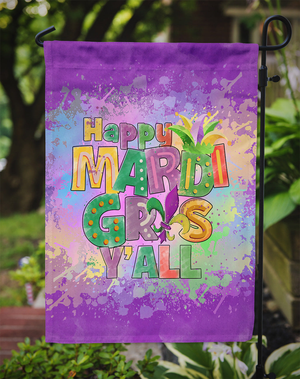 Happy Mardi Gras Y'all Garden Flag