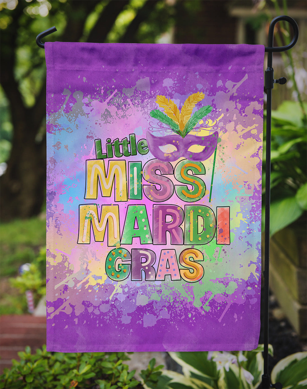 Little Miss Mardi Gras Garden Flag