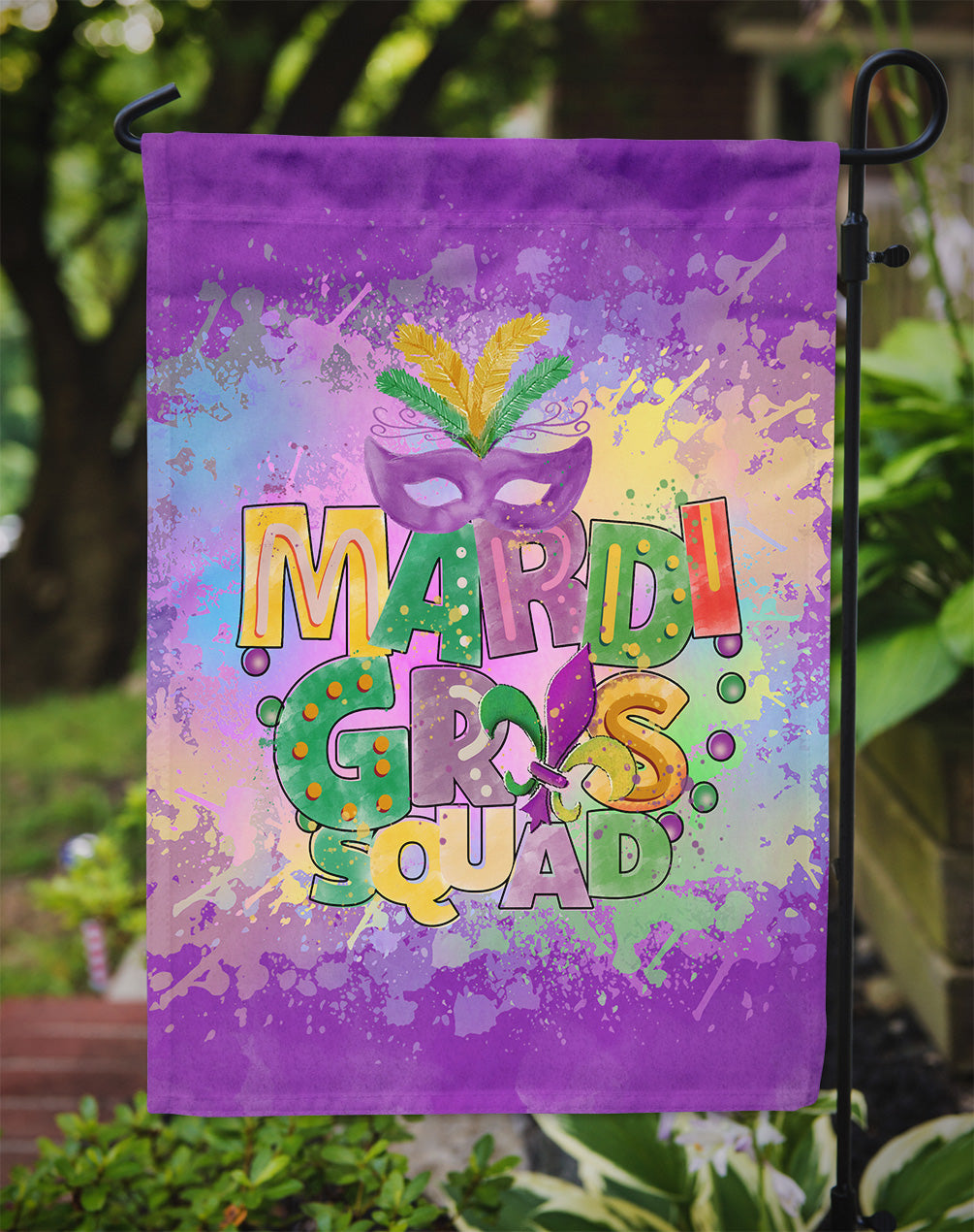 Mardi Gras Squad Garden Flag
