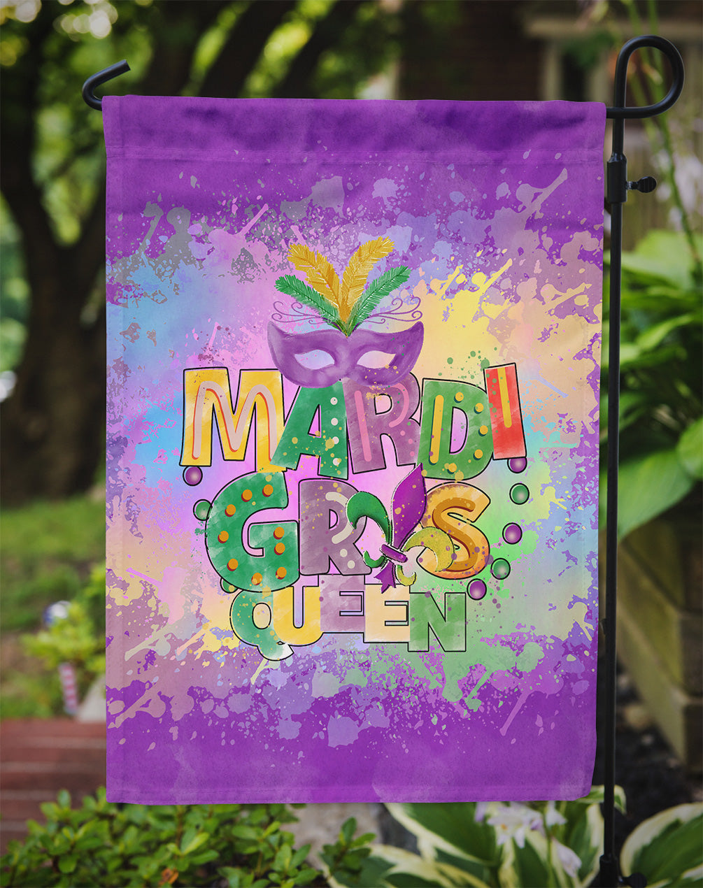 Mardi Gras Queen Garden Flag