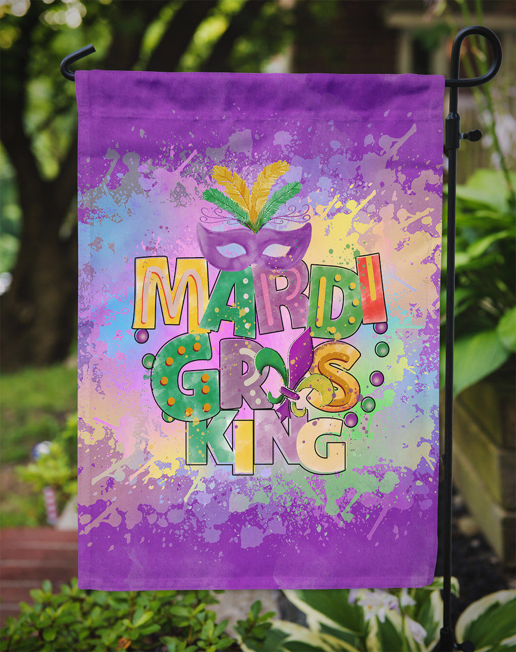 Mardi Gras King Garden Flag