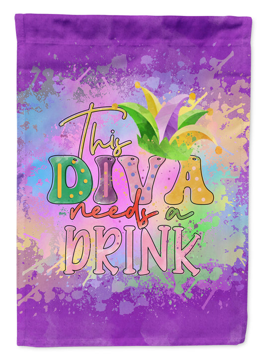 Buy this This Diva needs a Drink Mardi Gras Garden Flag