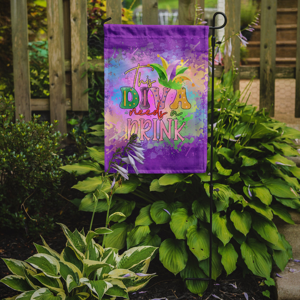 This Diva needs a Drink Mardi Gras Garden Flag