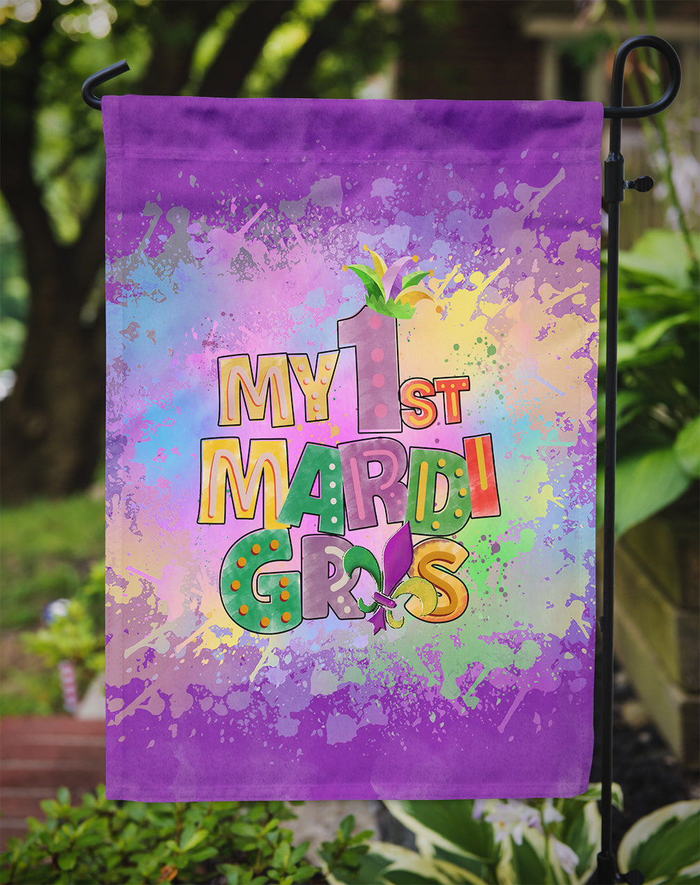 My 1st Mardi Gras Garden Flag