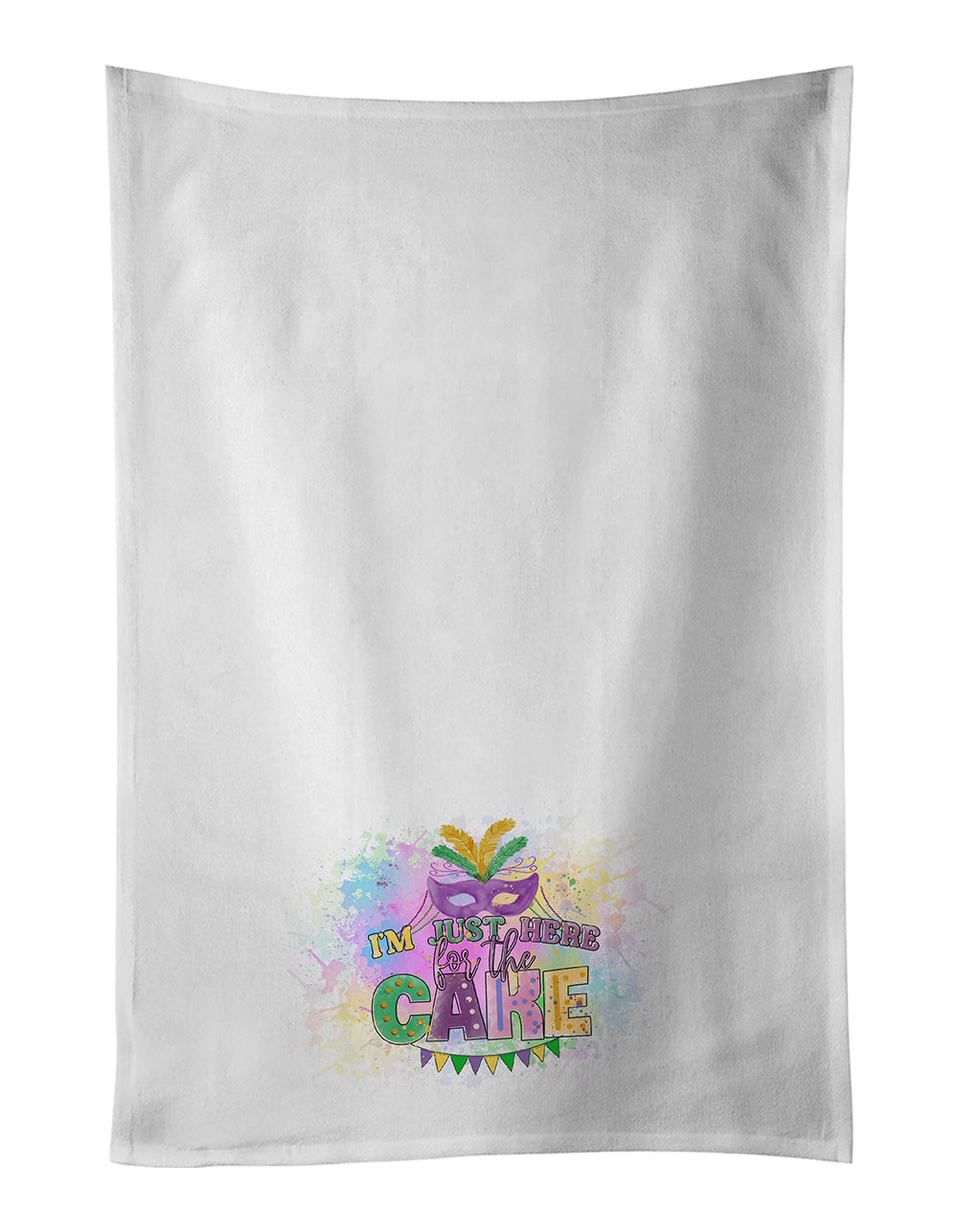 Buy this I am Just Here for Cake Mardi Gras Kitchen Towel Set of 2