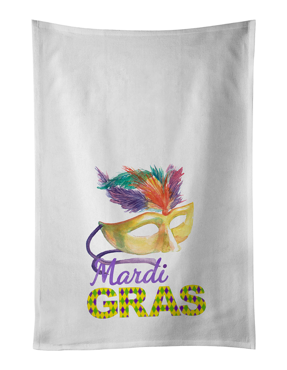 Buy this Yellow Mask #2 Mardi Gras Kitchen Towel Set of 2