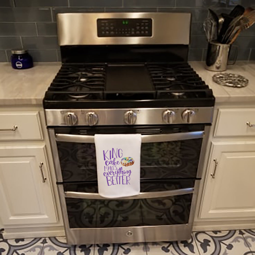 King Cake Makes Mardi Gras Kitchen Towel Set of 2