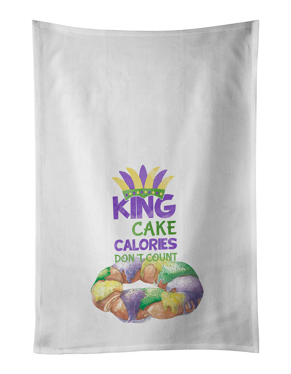 Buy this King Cake Calories Don't Count Mardi Gras Kitchen Towel Set of 2