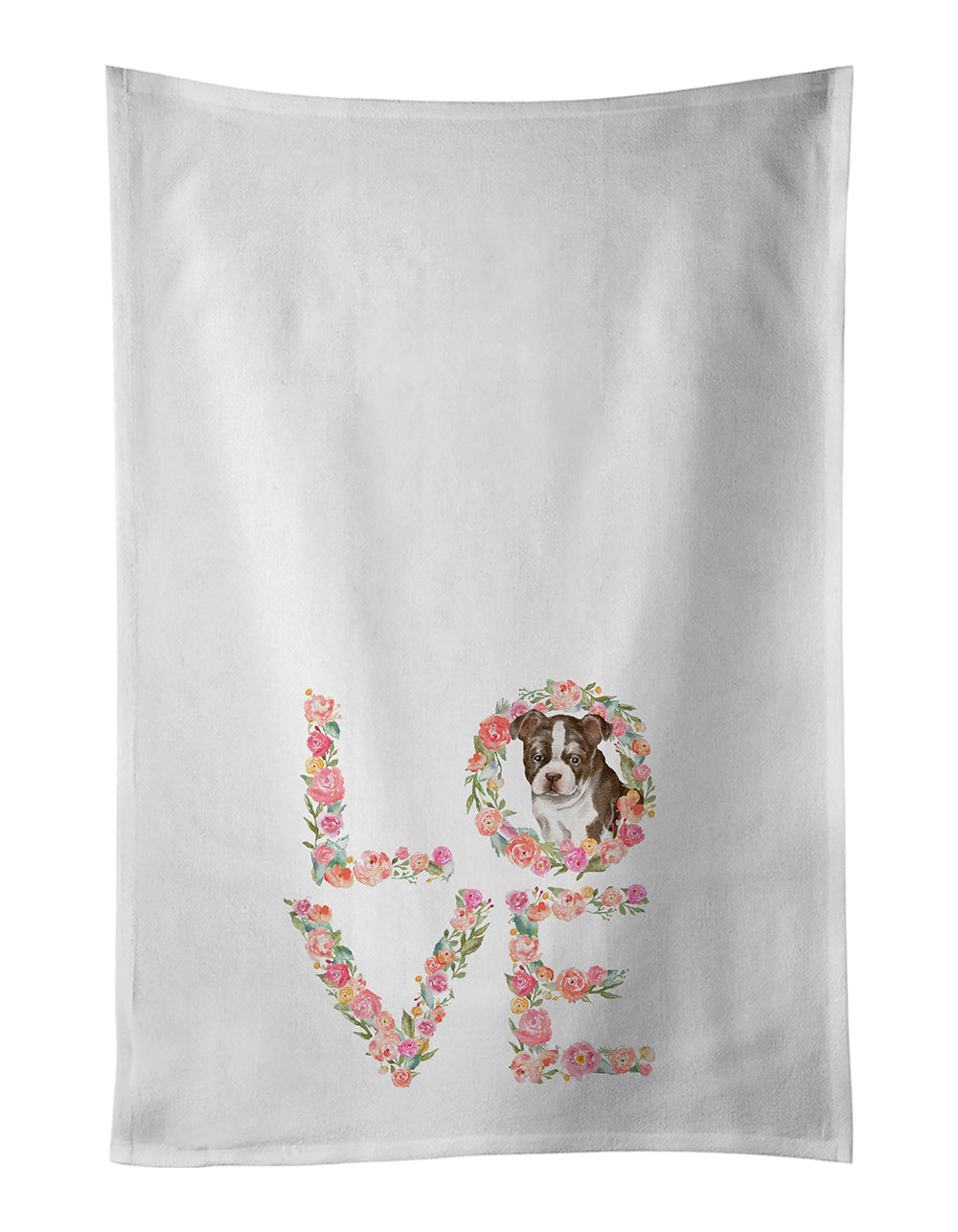 Buy this Boston Terrier Puppy #2 Love Kitchen Towel Set of 2