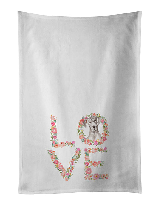 Buy this White Great Dane Love Kitchen Towel Set of 2