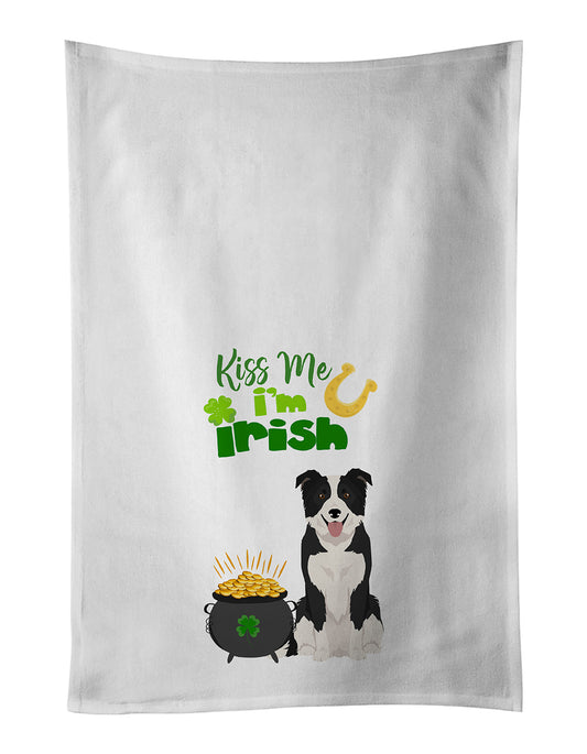 Buy this Black and White Border Collie St. Patrick's Day Kitchen Towel Set of 2